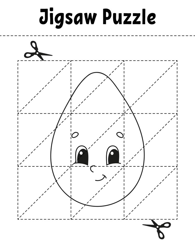 Vektor puzzle omalovánky pro děti vektorová ilustrace