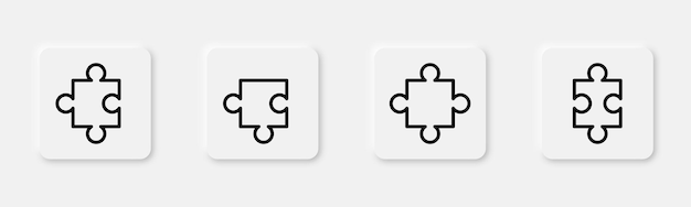 puzzle symbol jigsaw icon set outline puzzle sign jigsaw pieces puzzle game in line