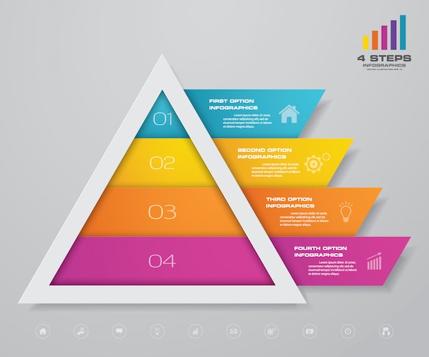 Pyramid infographic with text template on each level.