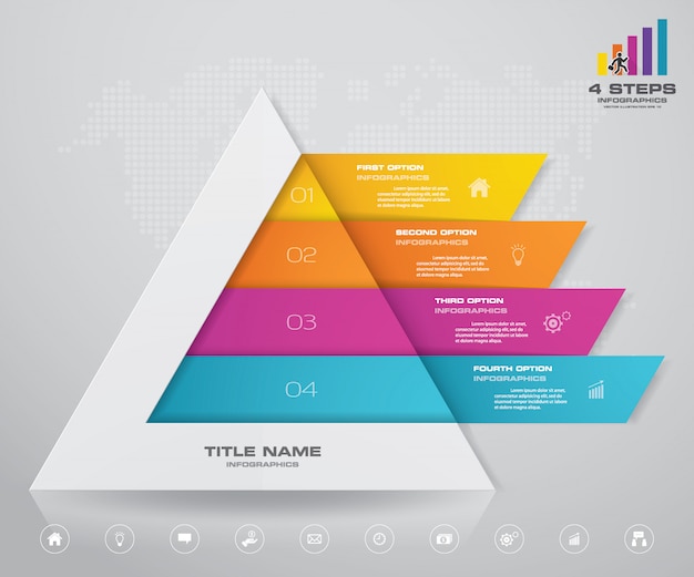 pyramid with free space for text on each level.