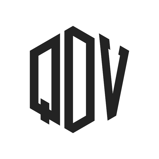 QDV Logo Design Initial Letter QDV Monogram Logo using Hexagon shape