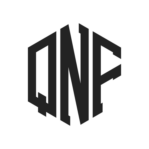 qnf logo design initial letter qnf monogram logo using hexagon shape