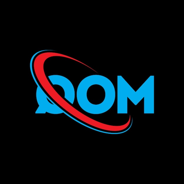 QOM logo QOM letter QOM letter logo design Initials QOM logo linked with circle and uppercase monogram logo QOM typography for technology business and real estate brand