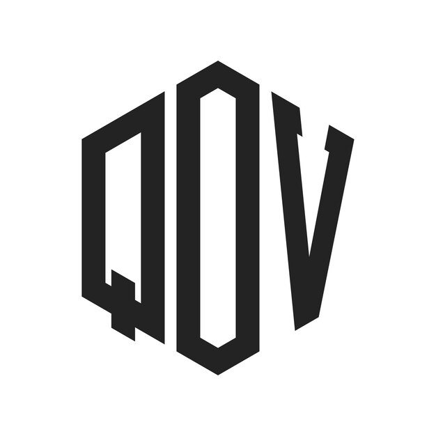 QOV Logo Design Initial Letter QOV Monogram Logo using Hexagon shape