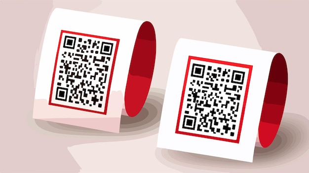 qr code inside computer and label design of technology