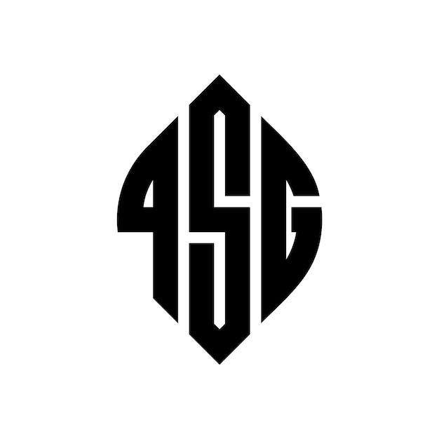 QSG circle letter logo design with circle and ellipse shape QSG ellipse letters with typographic style The three initials form a circle logo QSG Circle Emblem Abstract Monogram Letter Mark Vector