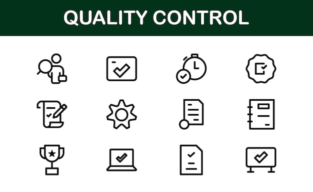 quality control icon set minimal modern and versatile line art illustrations for business manufacturing and product assurance needs