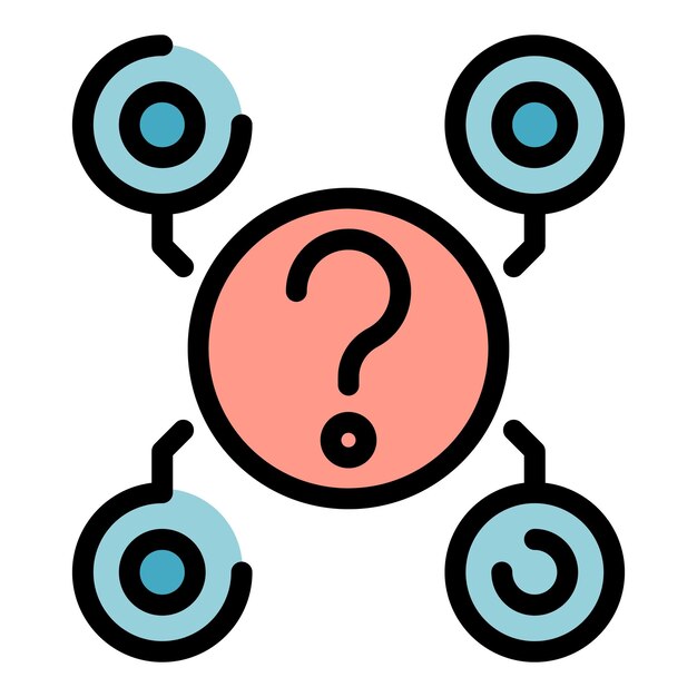 Question interaction icon Outline question interaction vector icon color flat isolated