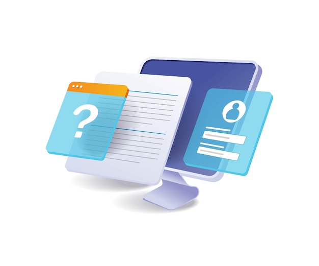 Question mark on a web application design concept