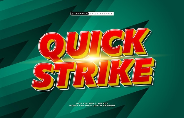 quick strike editable text effect with a sport and power text style