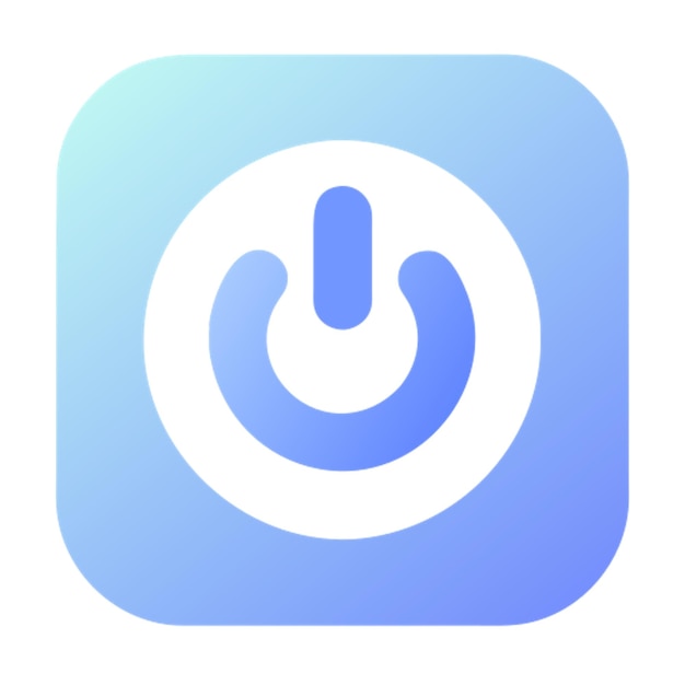 quit app end teriminate square abort holo power off icon colored shapes gradient