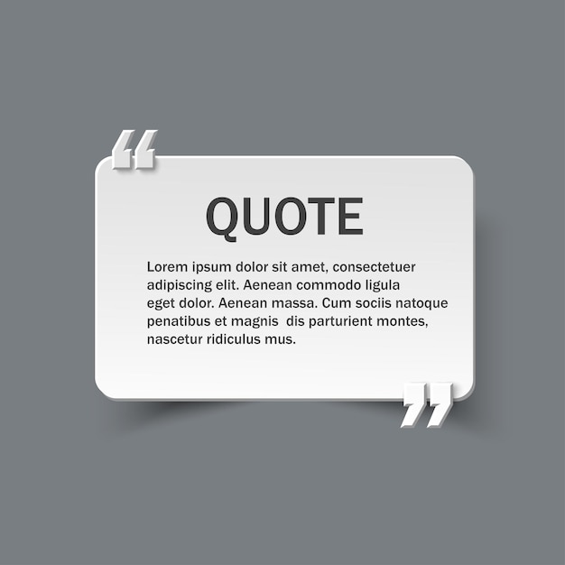Quote form on paper speech bubbles