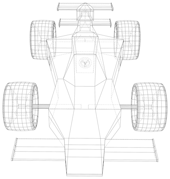 racing car wireframe eps10 format vector rendering of 3d