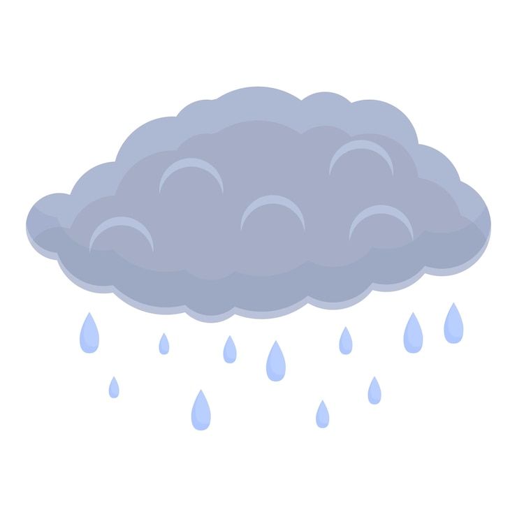 Vektor rain drops cloud icon cartoon of rain drops cloud vector icon for web design isolated on white background