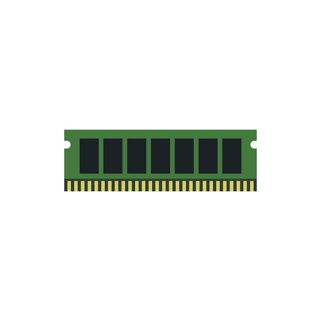 RAM icon in flat style isolated on white background Computer symbol