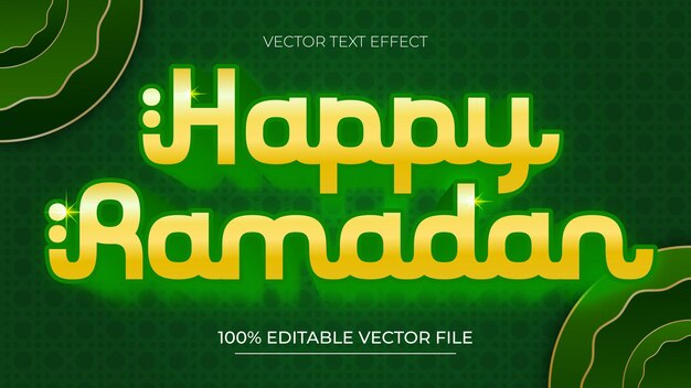 Ramadan Editable Text Effect Design Template with green color style