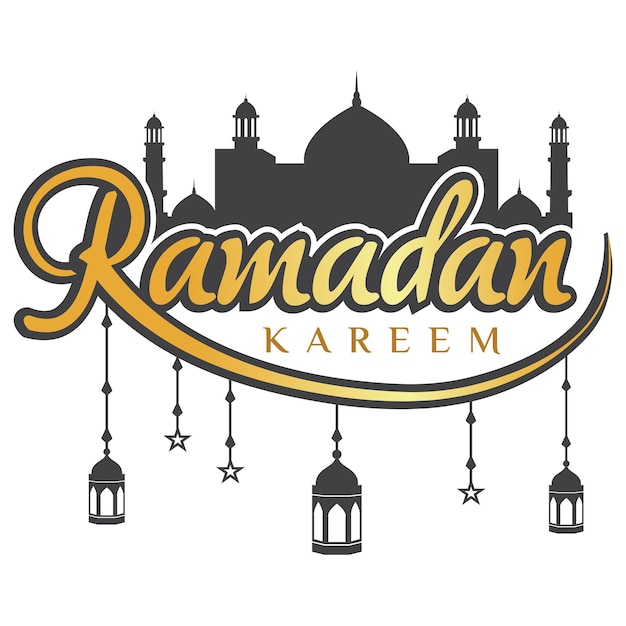 Ramadan Kareem design vector with Mosque