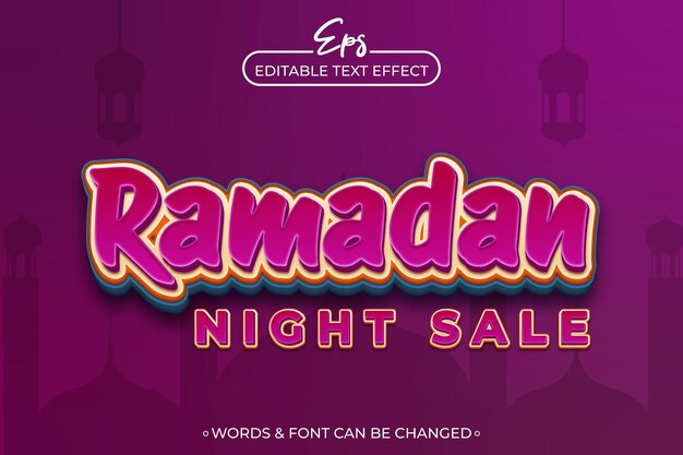 Ramadan night sale editable text effect template
