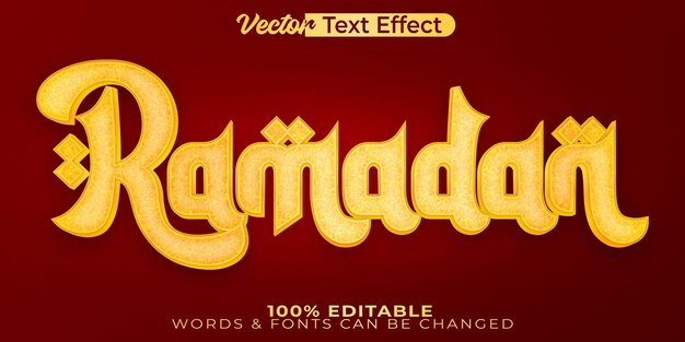Ramadan Vector Text Effect Editable Alphabet Islamic Arabian Arab