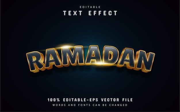 Ramadánský textový efekt zlaté barvy