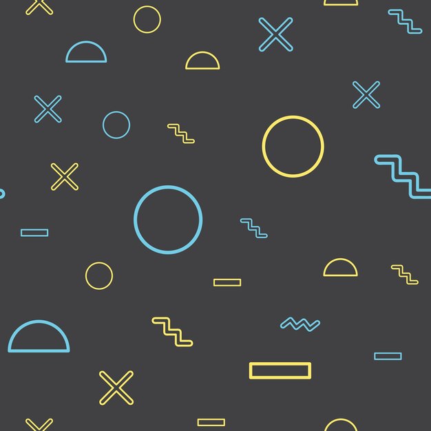 random geometric shape pattern, abstract background in 80s, 90s retro style. colorful geometrical illustration