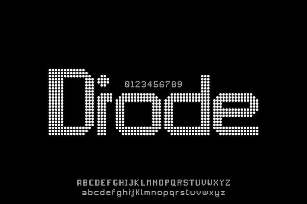 Raster Diode Creative Vector Pixels Display Alphabet Font Design