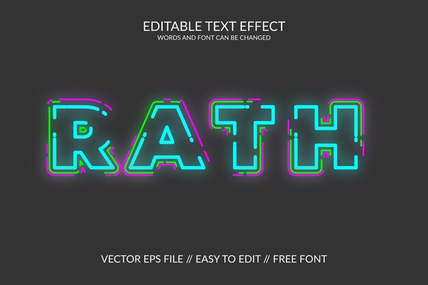 rath 3d fully editable vector eps text effect template