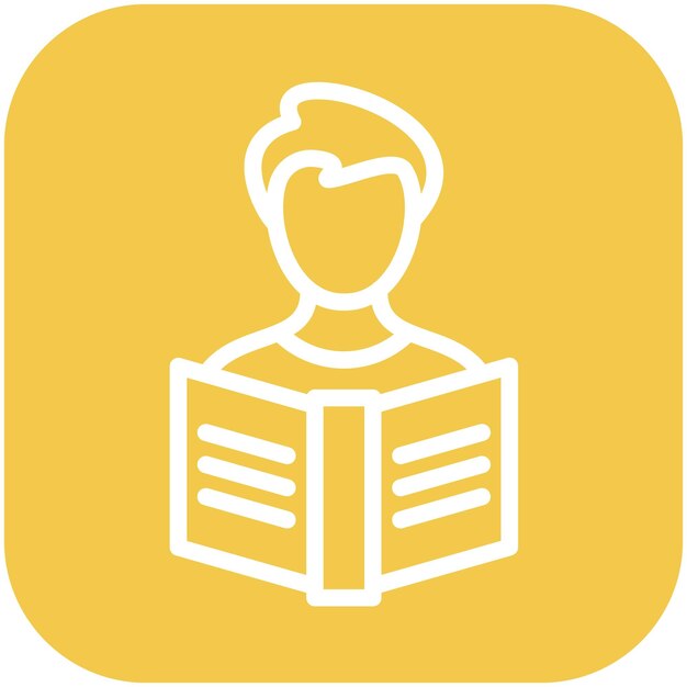 Reader Male vector icon illustration of Literature iconset