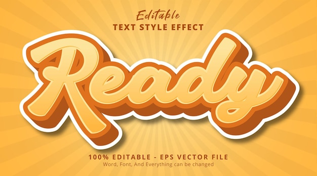 ready text on yellow combination text effect, editable text effect