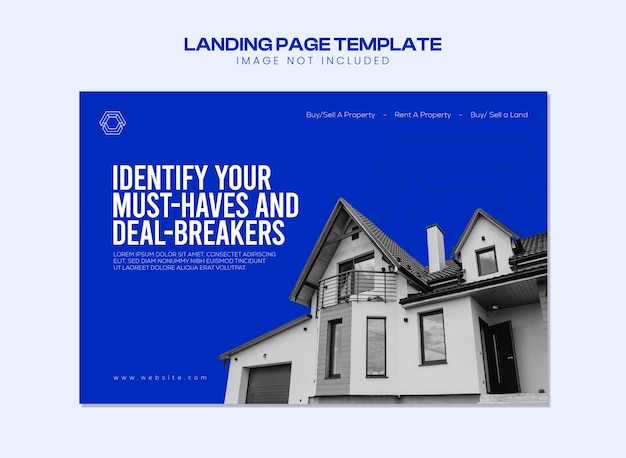 Real estate modern minimal landing page design