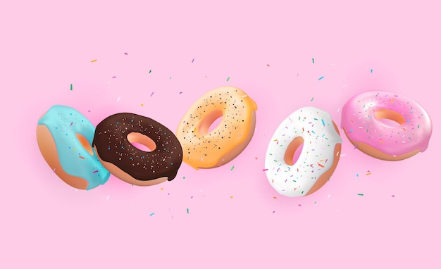realistic 3d sweet tasty dessert illustration