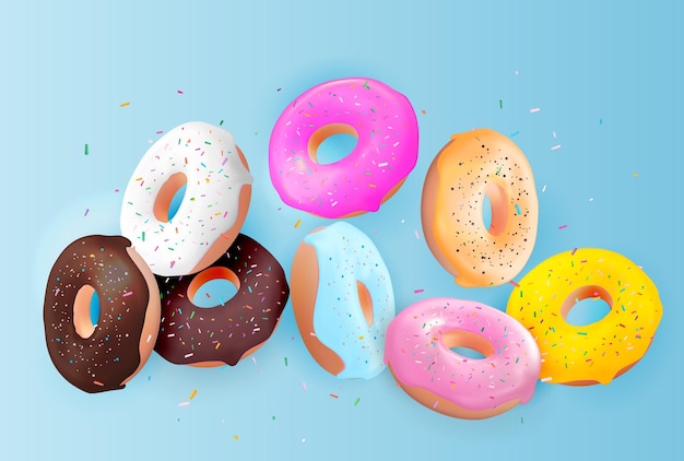 realistic 3d sweet tasty dessert illustration