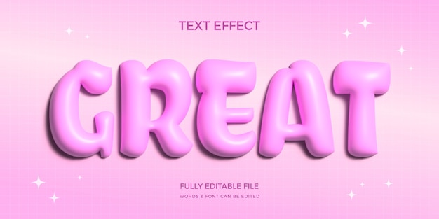 Realistic 3d y2k bubble font design