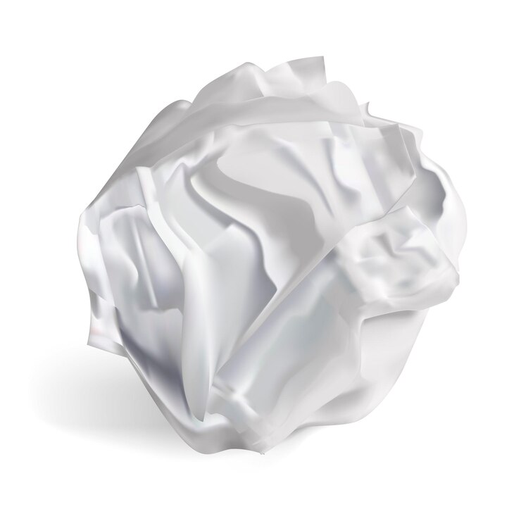 Vektor realistic detailed 3d white crumpled paper ball vector