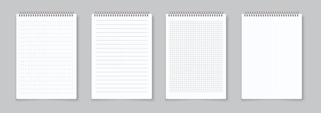 Realistic notebooks sheets illustration