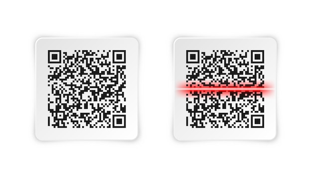 realistic qr code sticker identification tracking code serial number product id with digital