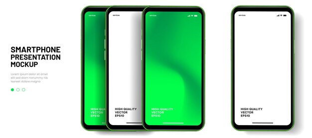 realistic smartphone mockup mobile phone vector with isolated on white background device front