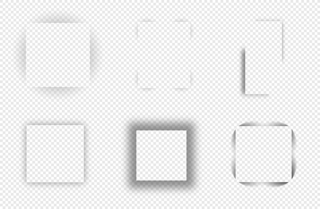 Realistic square shadow Falling gray shades from rectangular objects