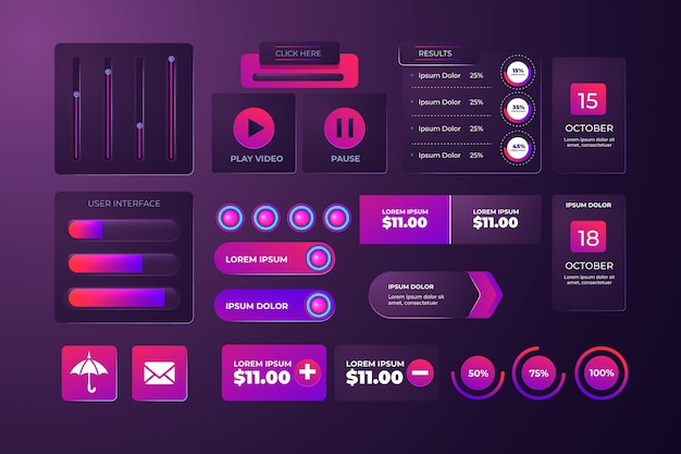Realistické gradientní prvky UI/UX
