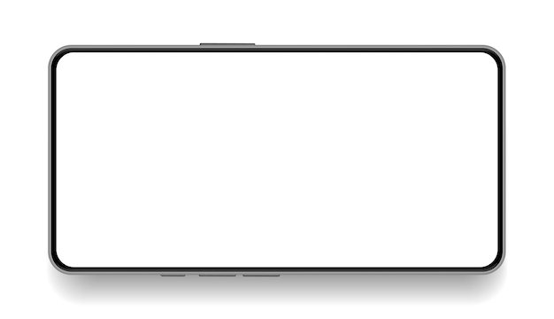 Realistický mockup smartphonu, vektor mobilního telefonu izolovaný na bílém pozadí, pohled na zařízení zepředu