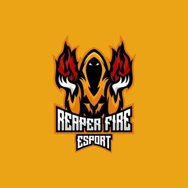 reaper fire logo esport team design mascot gaming