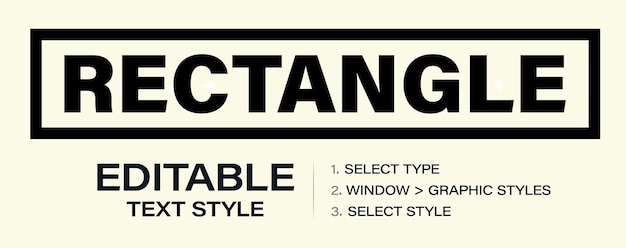 Rectangle editable text effect rectangular frame graphic style template customizable tweaking