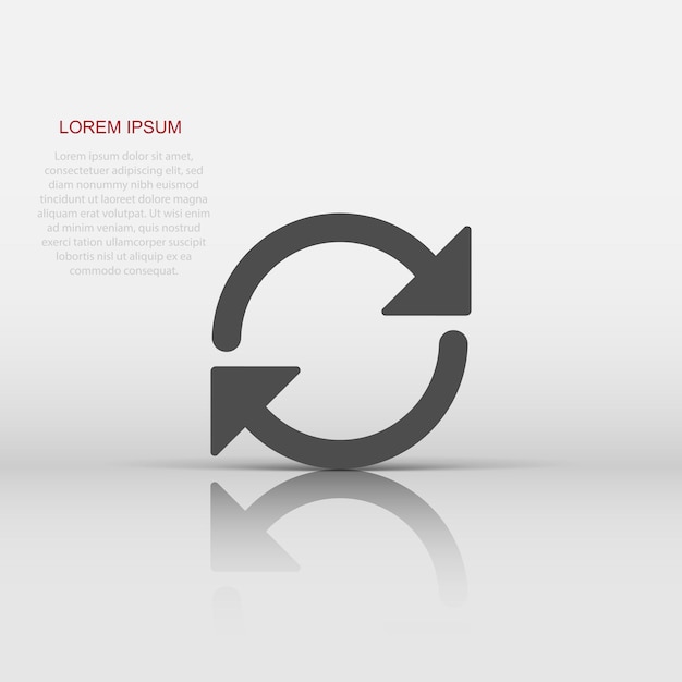 recycle icon in flat style reuse vector illustration on white isolated background recycling sign business concept