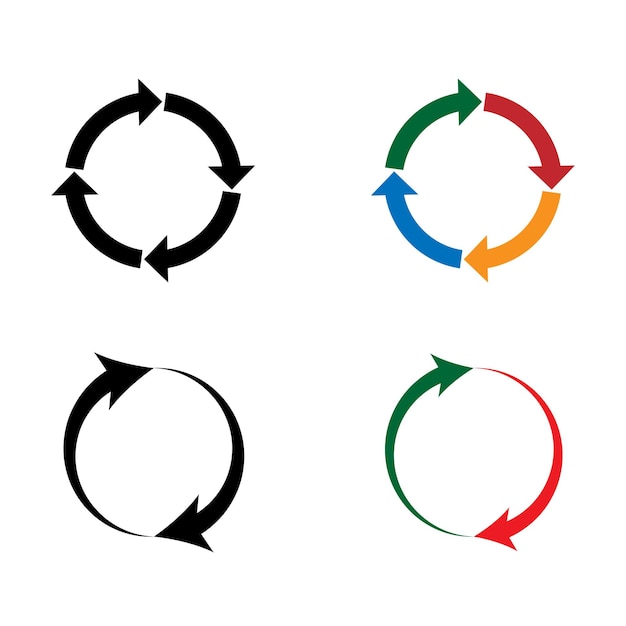 Recycle vector icon setVector illustration isolated on white background