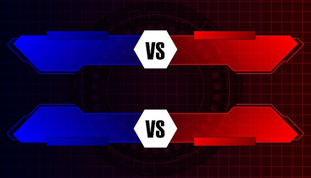 red and blue hud callout boxes vs display information layout digital info frame element for text