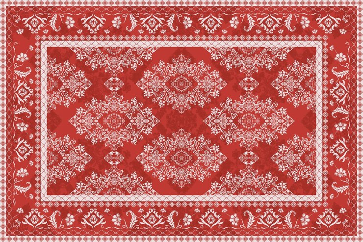 Vektor red and white oriental rug