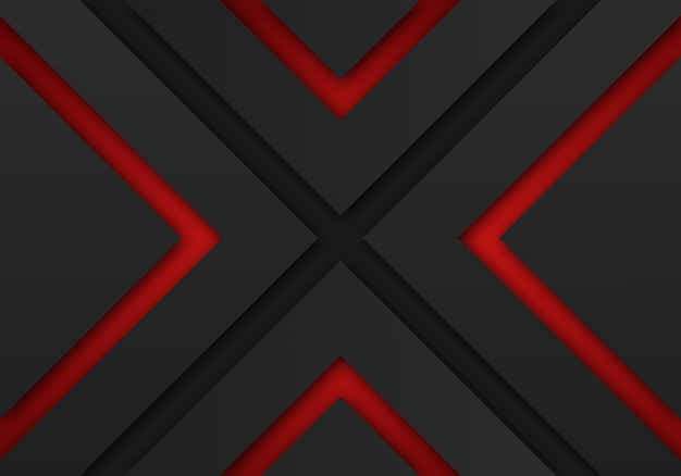 Red Arrow Dark Grey Shadow with Blank Space Background Geometric Overlap Layer Paper Cut Style