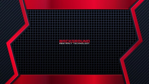red black abstract metallic frame layout design tech innovation concept background. vector graphic.