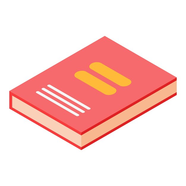 Red book icon Isometric of red book vector icon for web design isolated on white background