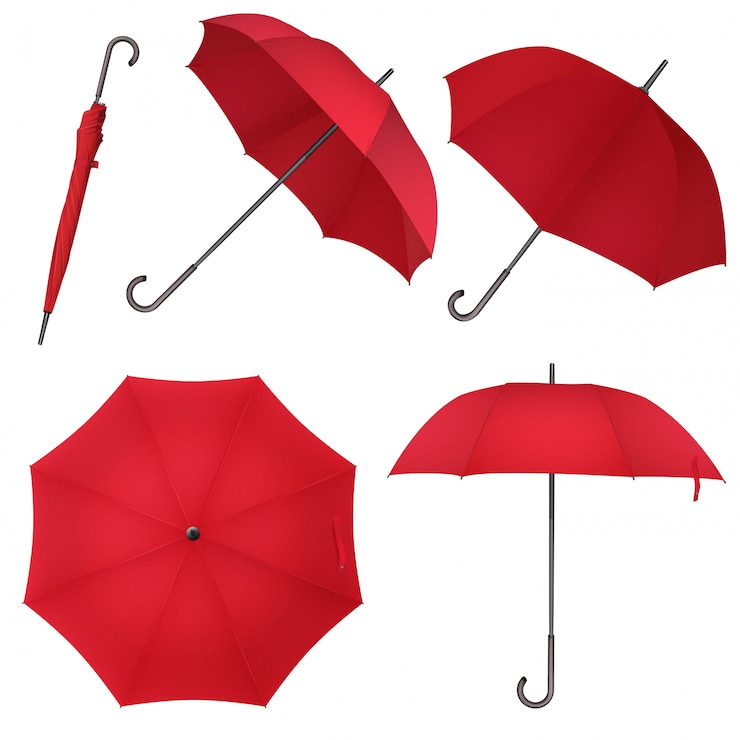 Vektor red classic rain umbrella